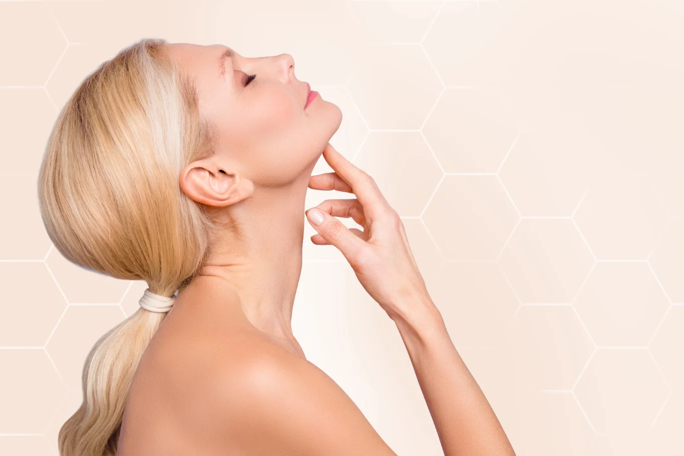 woman skincare beauty profile neck